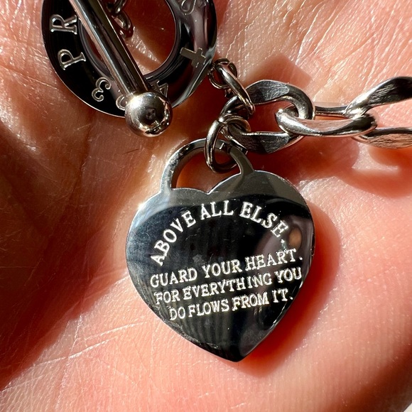 2 Piece Set! Choker & Bracelet Proverbs 4:23 Heart - Picture 6 of 13